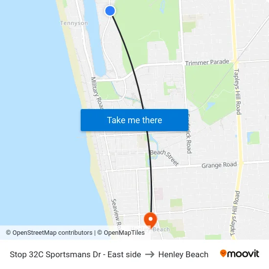 Stop 32C Sportsmans Dr - East side to Henley Beach map