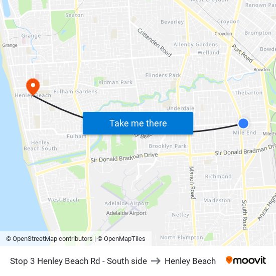 Stop 3 Henley Beach Rd - South side to Henley Beach map