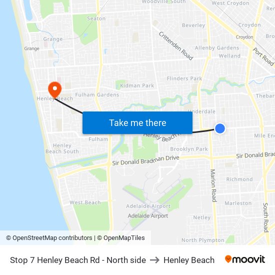 Stop 7 Henley Beach Rd - North side to Henley Beach map