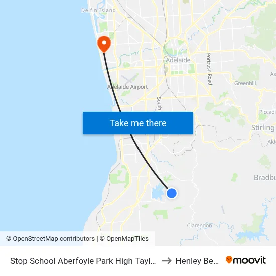 Stop School Aberfoyle Park High Taylors Rd to Henley Beach map