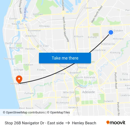 Stop 26B Navigator Dr - East side to Henley Beach map