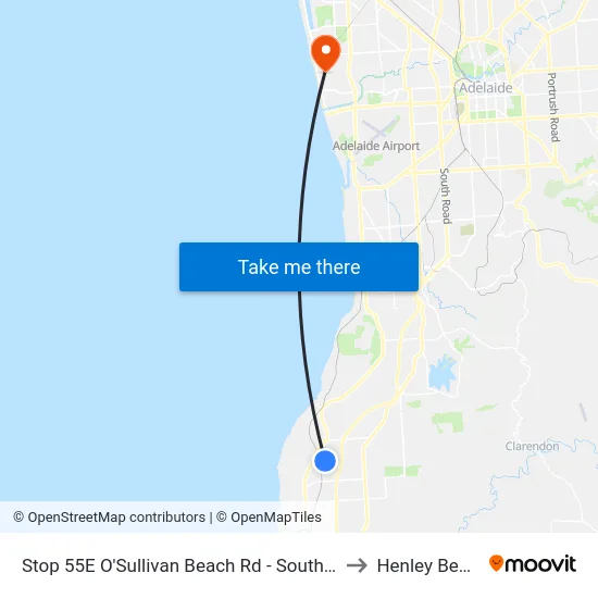 Stop 55E O'Sullivan Beach Rd - South side to Henley Beach map