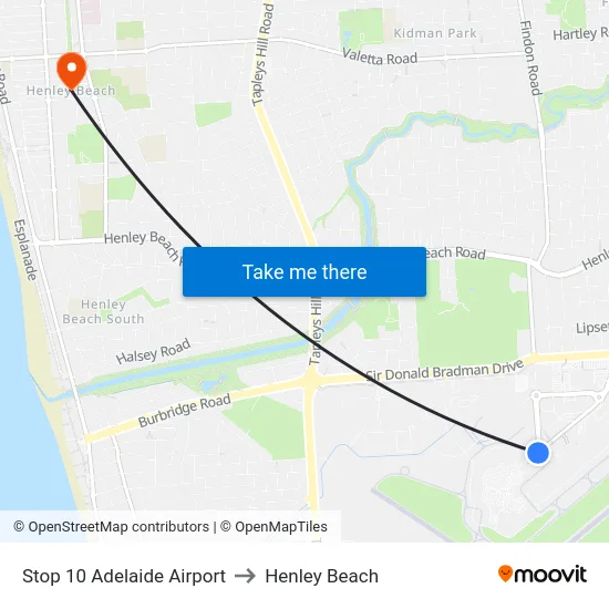 Stop 10 Adelaide Airport to Henley Beach map