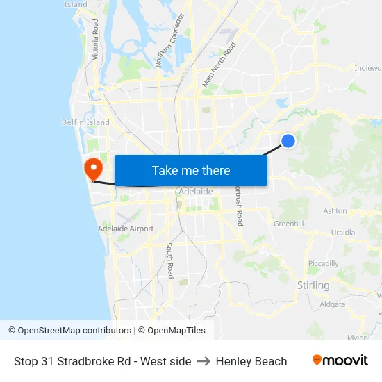 Stop 31 Stradbroke Rd - West side to Henley Beach map