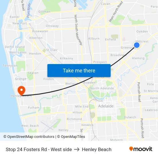 Stop 24 Fosters Rd - West side to Henley Beach map
