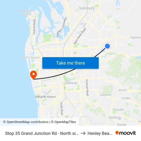 Stop 35 Grand Junction Rd - North side to Henley Beach map