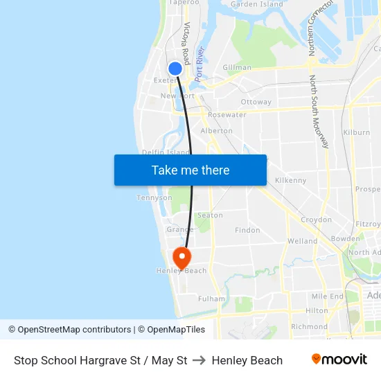 Stop School Hargrave St / May St to Henley Beach map