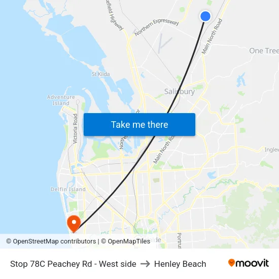 Stop 78C Peachey Rd - West side to Henley Beach map