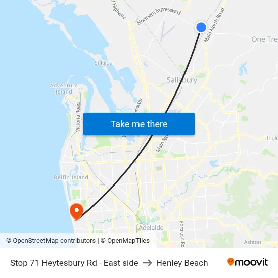 Stop 71 Heytesbury Rd - East side to Henley Beach map