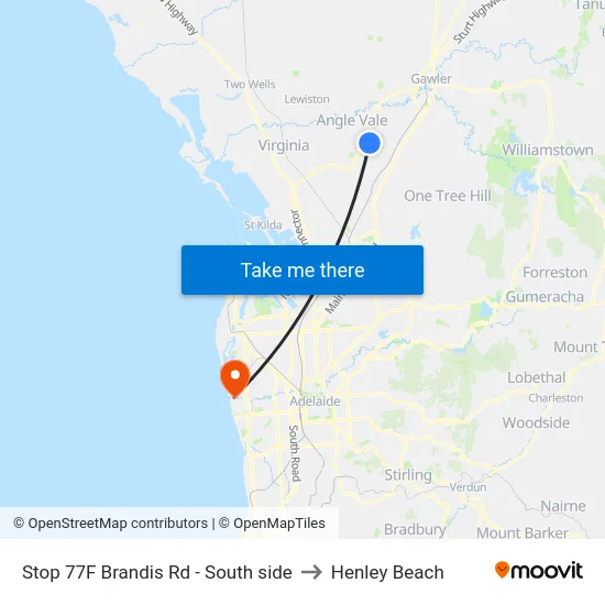 Stop 77F Brandis Rd - South side to Henley Beach map