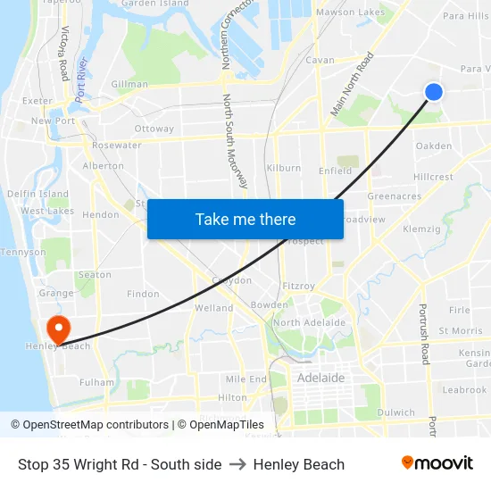Stop 35 Wright Rd - South side to Henley Beach map
