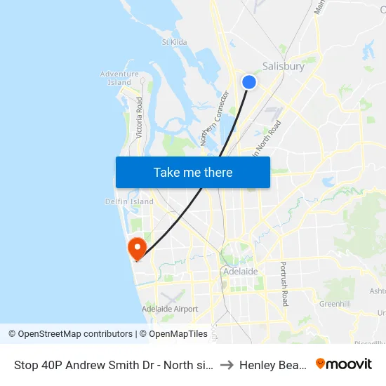 Stop 40P Andrew Smith Dr - North side to Henley Beach map