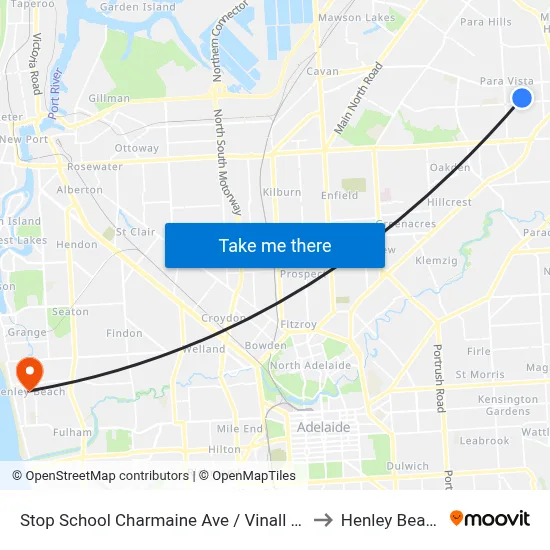 Stop School Charmaine Ave / Vinall Rd to Henley Beach map