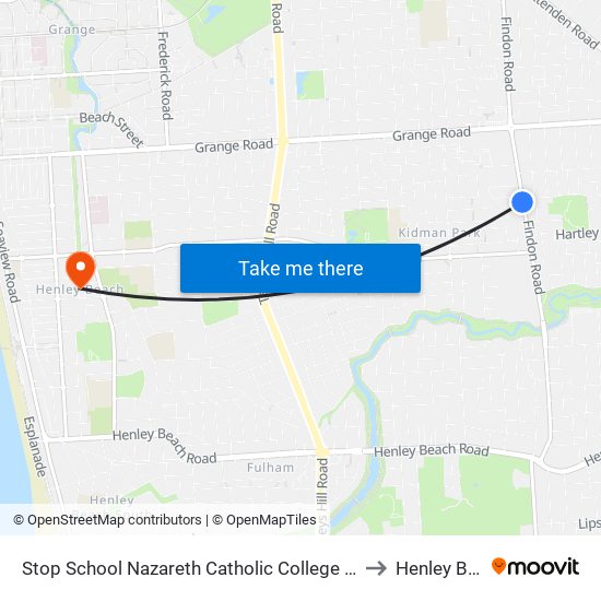 Stop School Nazareth Catholic College Senior Years to Henley Beach map