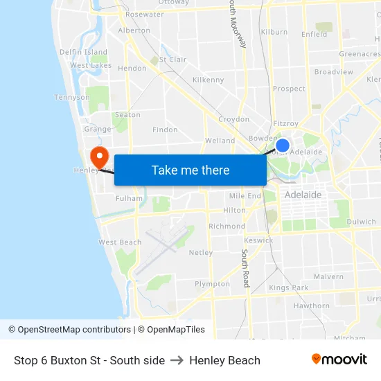 Stop 6 Buxton St - South side to Henley Beach map