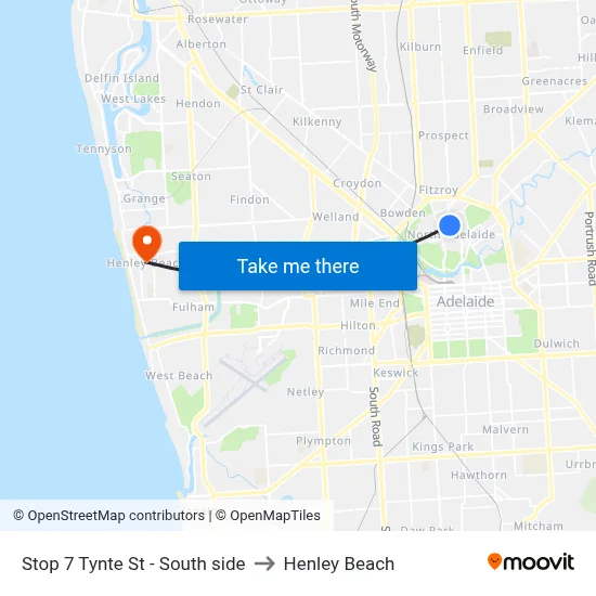 Stop 7 Tynte St - South side to Henley Beach map
