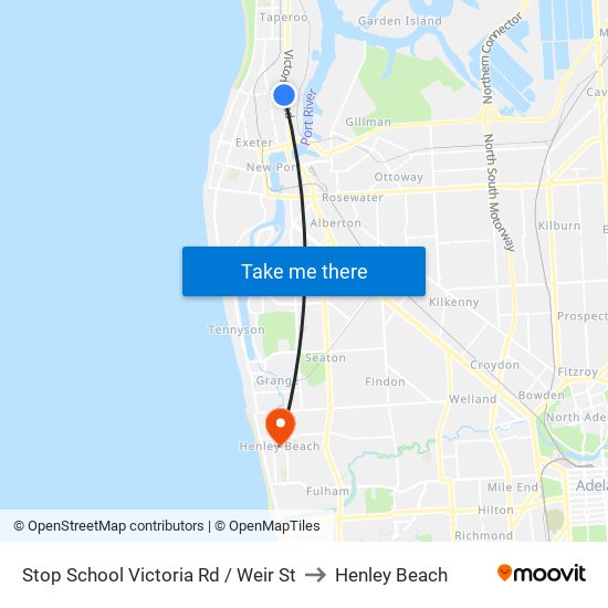 Stop School Victoria Rd / Weir St to Henley Beach map