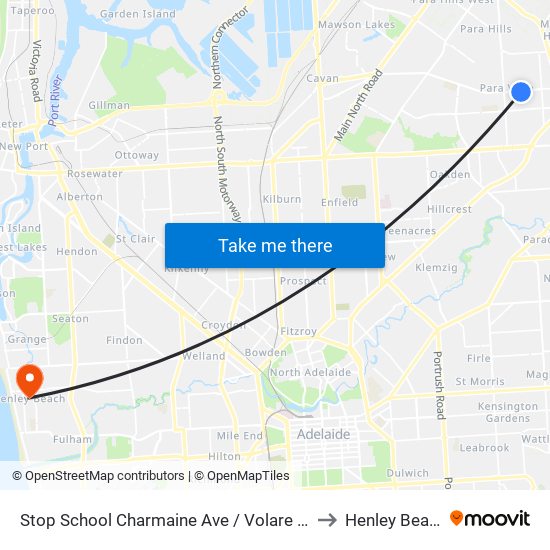 Stop School Charmaine Ave / Volare Ave to Henley Beach map