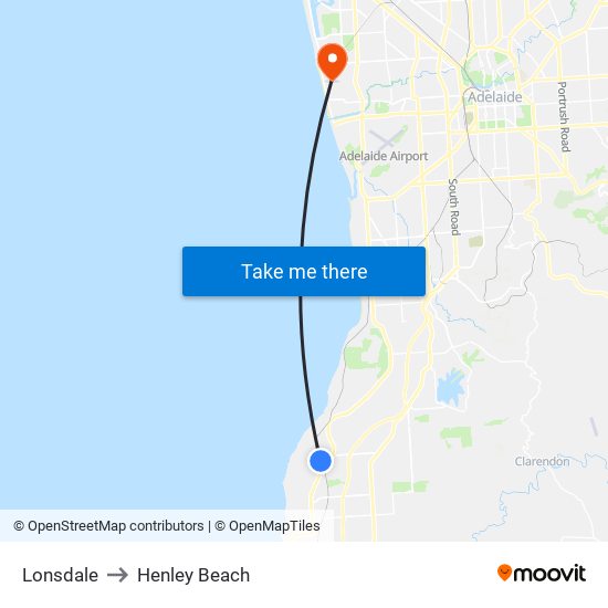 Lonsdale to Henley Beach map