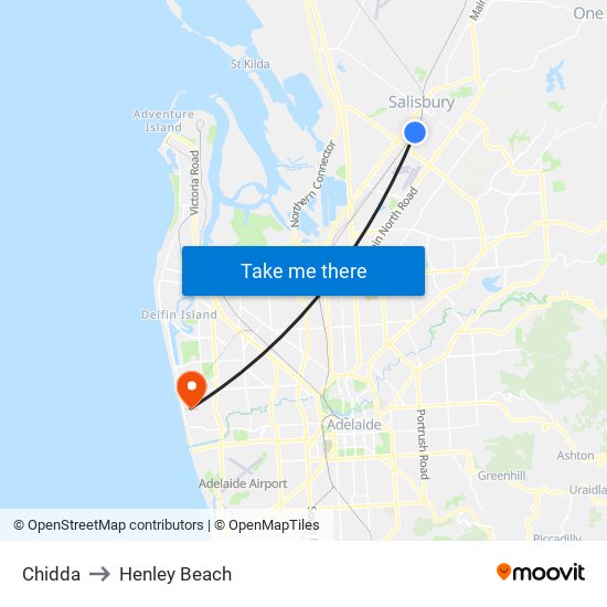 Chidda to Henley Beach map