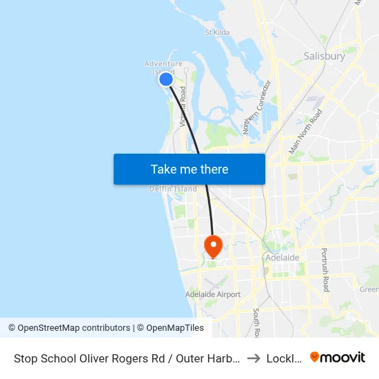 Stop School Oliver Rogers Rd / Outer Harbor Railway to Lockleys map
