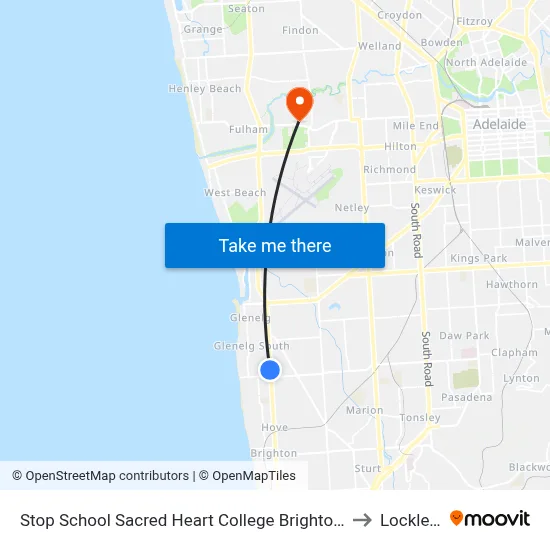 Stop School Sacred Heart College Brighton Rd to Lockleys map