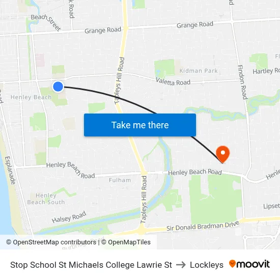 Stop School St Michaels College Lawrie St to Lockleys map