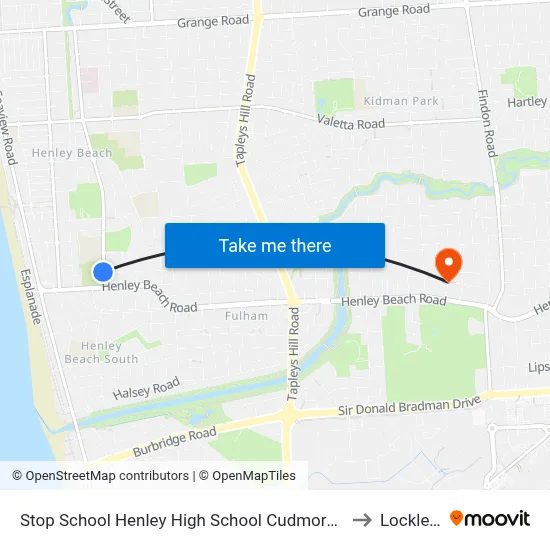 Stop School Henley High School Cudmore Tce to Lockleys map