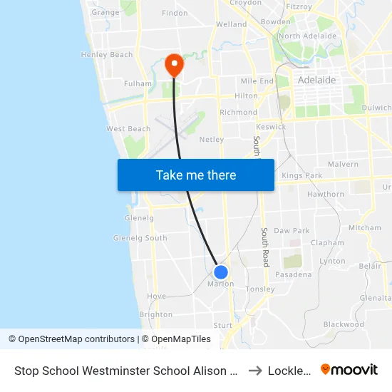 Stop School Westminster School Alison Av to Lockleys map
