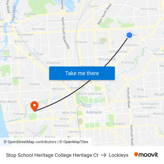 Stop School Heritage College Heritage Ct to Lockleys map