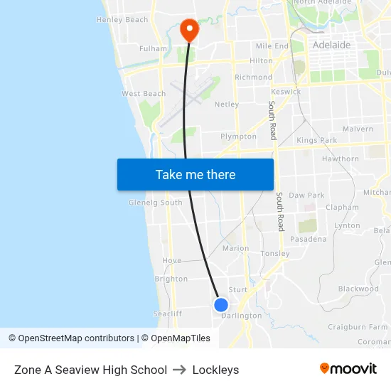 Zone A Seaview High School to Lockleys map