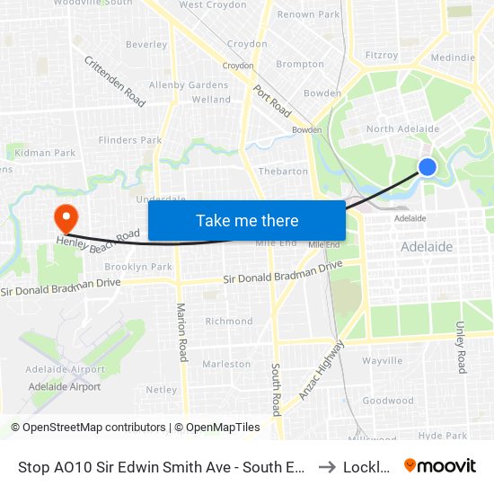 Stop AO10 Sir Edwin Smith Ave - South East side to Lockleys map