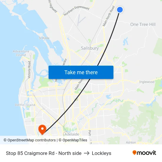 Stop 85 Craigmore Rd - North side to Lockleys map