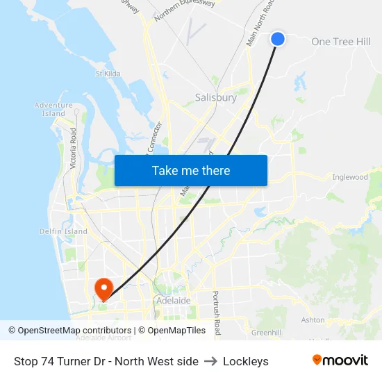 Stop 74 Turner Dr - North West side to Lockleys map
