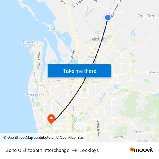 Zone C Elizabeth Interchange to Lockleys map