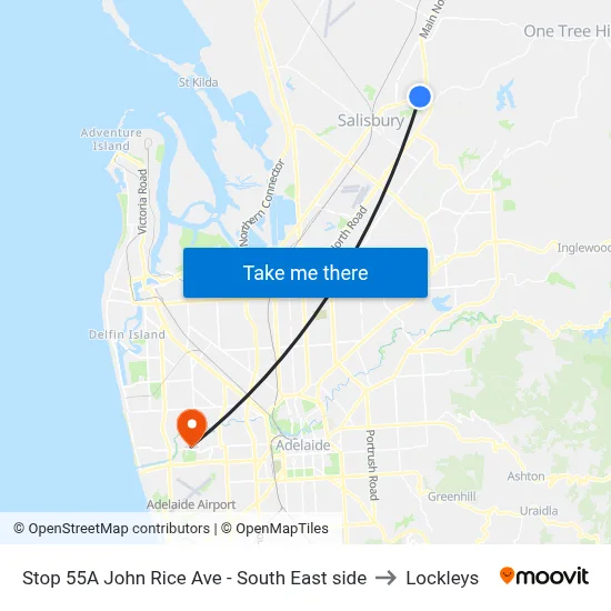 Stop 55A John Rice Ave - South East side to Lockleys map