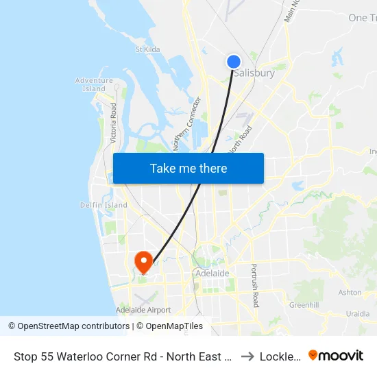 Stop 55 Waterloo Corner Rd - North East side to Lockleys map
