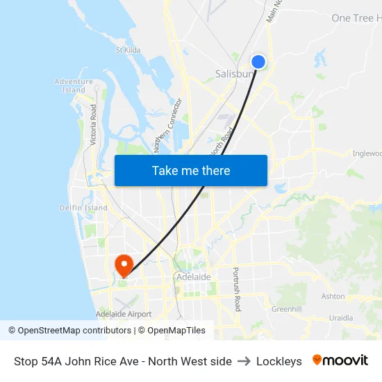 Stop 54A John Rice Ave - North West side to Lockleys map