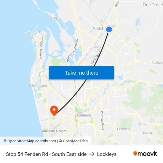 Stop 54 Fenden Rd - South East side to Lockleys map