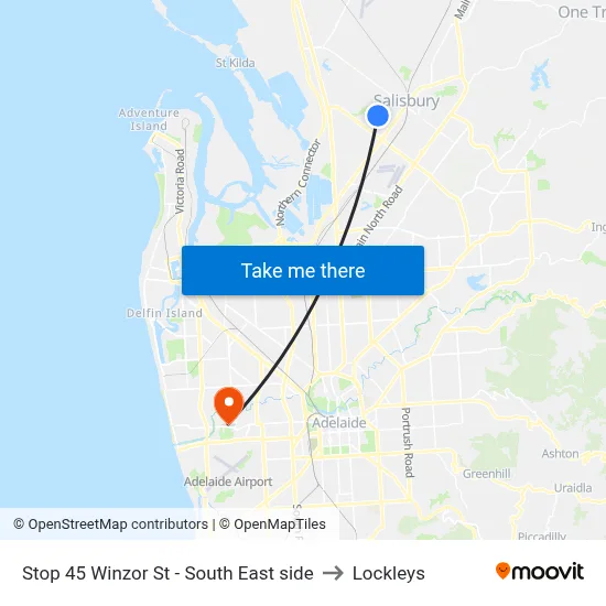 Stop 45 Winzor St - South East side to Lockleys map