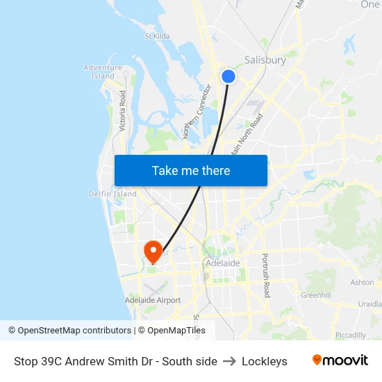 Stop 39C Andrew Smith Dr - South side to Lockleys map