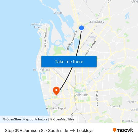 Stop 39A Jamison St - South side to Lockleys map