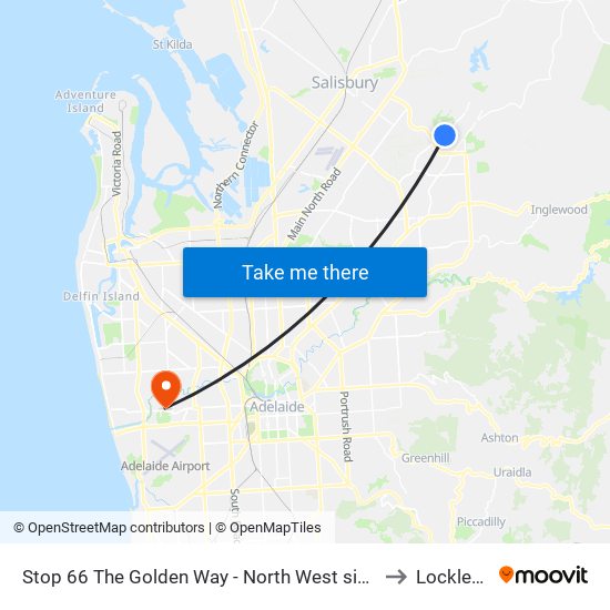 Stop 66 The Golden Way - North West side to Lockleys map