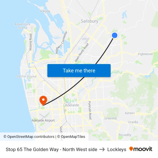 Stop 65 The Golden Way - North West side to Lockleys map