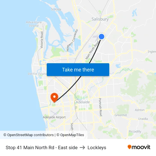 Stop 41 Main North Rd - East side to Lockleys map