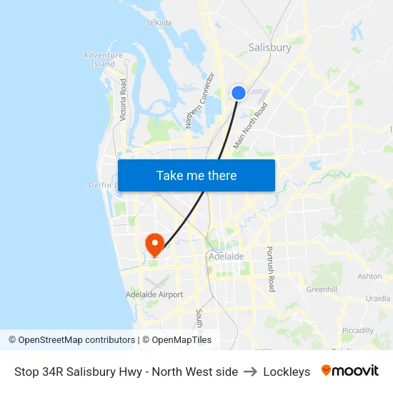 Stop 34R Salisbury Hwy - North West side to Lockleys map
