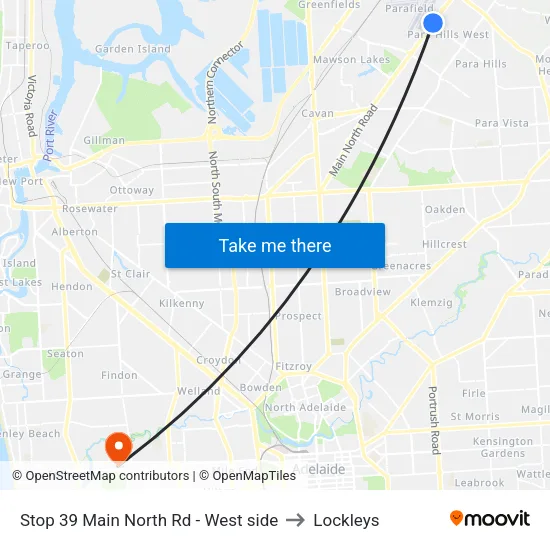 Stop 39 Main North Rd - West side to Lockleys map