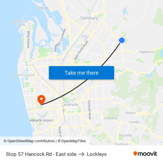 Stop 57 Hancock Rd - East side to Lockleys map