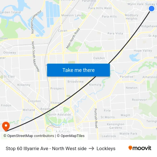 Stop 60 Illyarrie Ave - North West side to Lockleys map