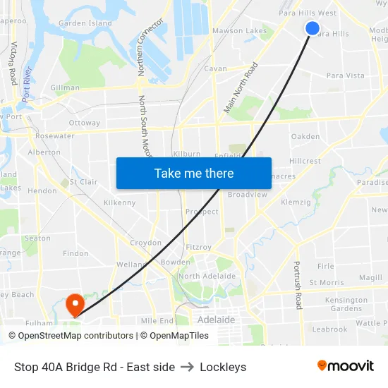 Stop 40A Bridge Rd - East side to Lockleys map